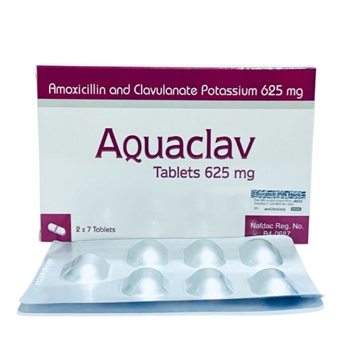buy Aquaclav 625mg Amoxicillin + Clavulanate Potassium online in nigeria
